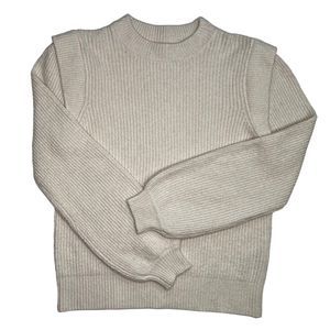 Who What Wear Ivory Knit Sweater Shoulder Accent Balloon Sleeve Women Size Small